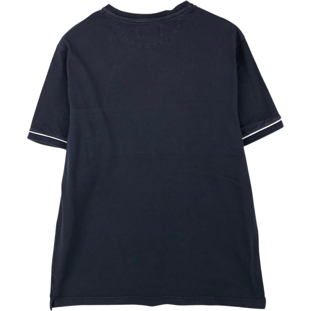 Ralph Lauren CHAPS V-neck short-sleeved logo T-shirt, men's size L (approx.) cotton navy blue type Vintage Second Hand