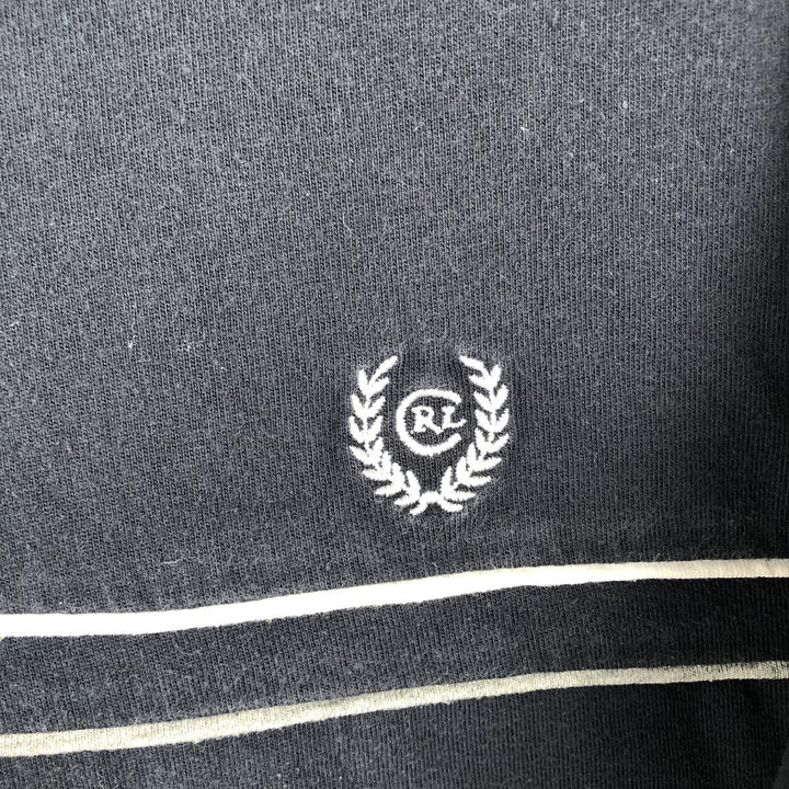 Ralph Lauren CHAPS V-neck short-sleeved logo T-shirt, men's size L (approx.) cotton navy blue type Vintage Second Hand