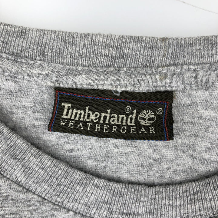 90s-00'S Timberland WEATHERGEAR Short-Sleeve T-Shirt with One-Point Logo Pocket, Men's Size L (approx.) unclear gray type Vintage Second Hand