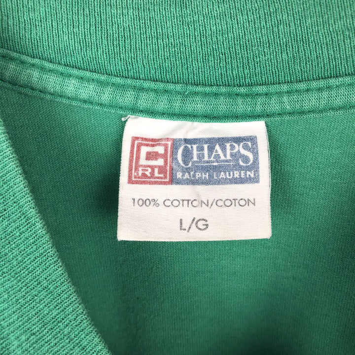 Ralph Lauren CHAPS short-sleeved logo t-shirt, made in Canada, men's size L equivalent. cotton green type Vintage Second Hand