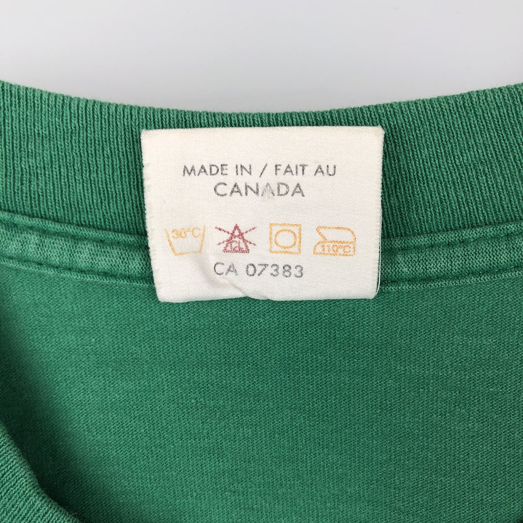 Ralph Lauren CHAPS short-sleeved logo t-shirt, made in Canada, men's size L equivalent. cotton green type Vintage Second Hand
