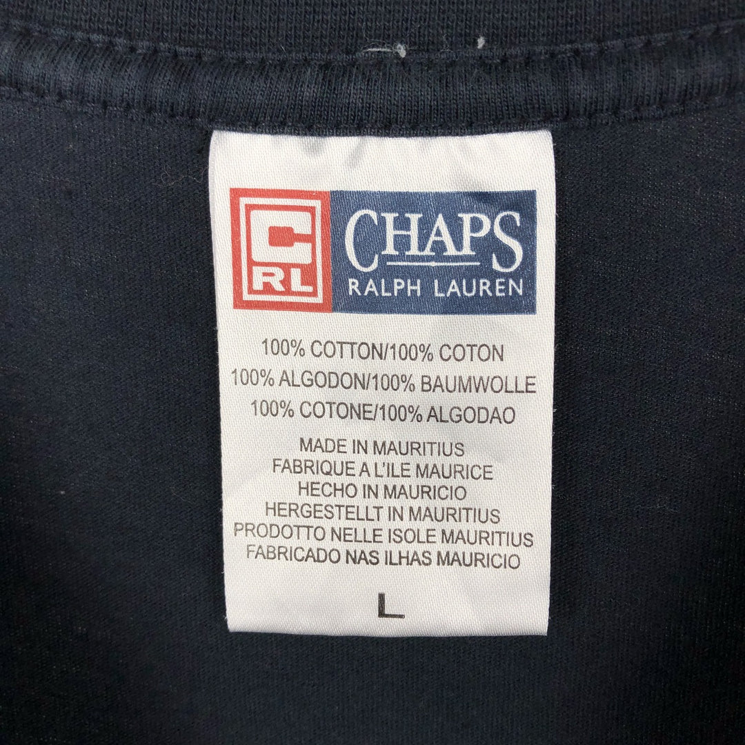 Ralph Lauren CHAPS Short-Sleeve Logo T-Shirt, Men's Size L (approx.) cotton navy blue type Vintage Second Hand