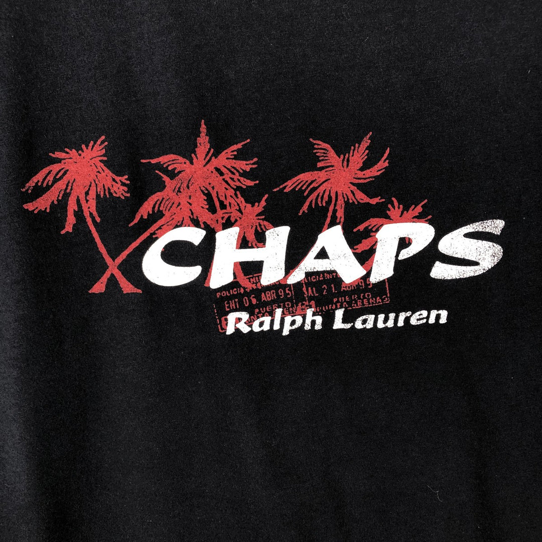Ralph Lauren CHAPS Short-Sleeve Logo T-Shirt, Men's Size L (approx.) cotton navy blue type Vintage Second Hand