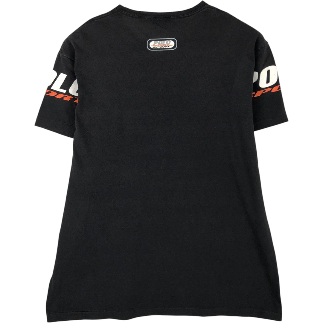 90'S Ralph Lauren POLO SPORT Short-Sleeve Printed T-Shirt, Men's Size M (approx.), Vintage cotton black type Vintage Second Hand