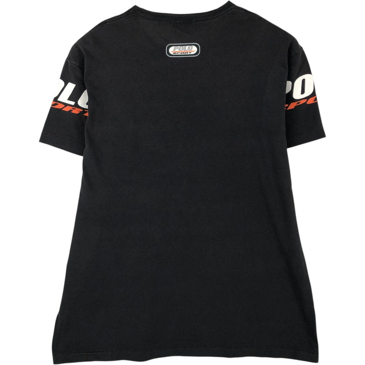 90'S Ralph Lauren POLO SPORT Short-Sleeve Printed T-Shirt, Men's Size M (approx.), Vintage cotton black type Vintage Second Hand