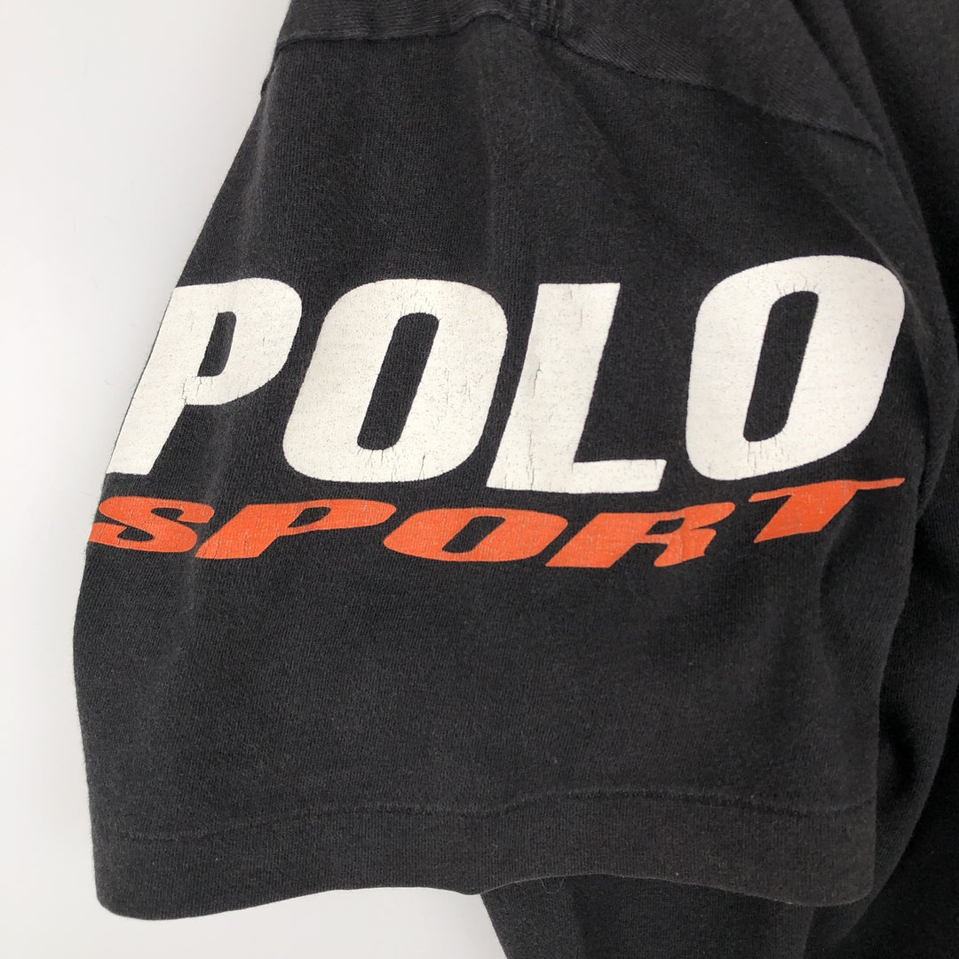 90'S Ralph Lauren POLO SPORT Short-Sleeve Printed T-Shirt, Men's Size M (approx.), Vintage cotton black type Vintage Second Hand