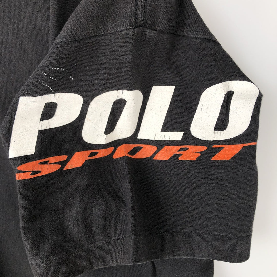 90'S Ralph Lauren POLO SPORT Short-Sleeve Printed T-Shirt, Men's Size M (approx.), Vintage cotton black type Vintage Second Hand