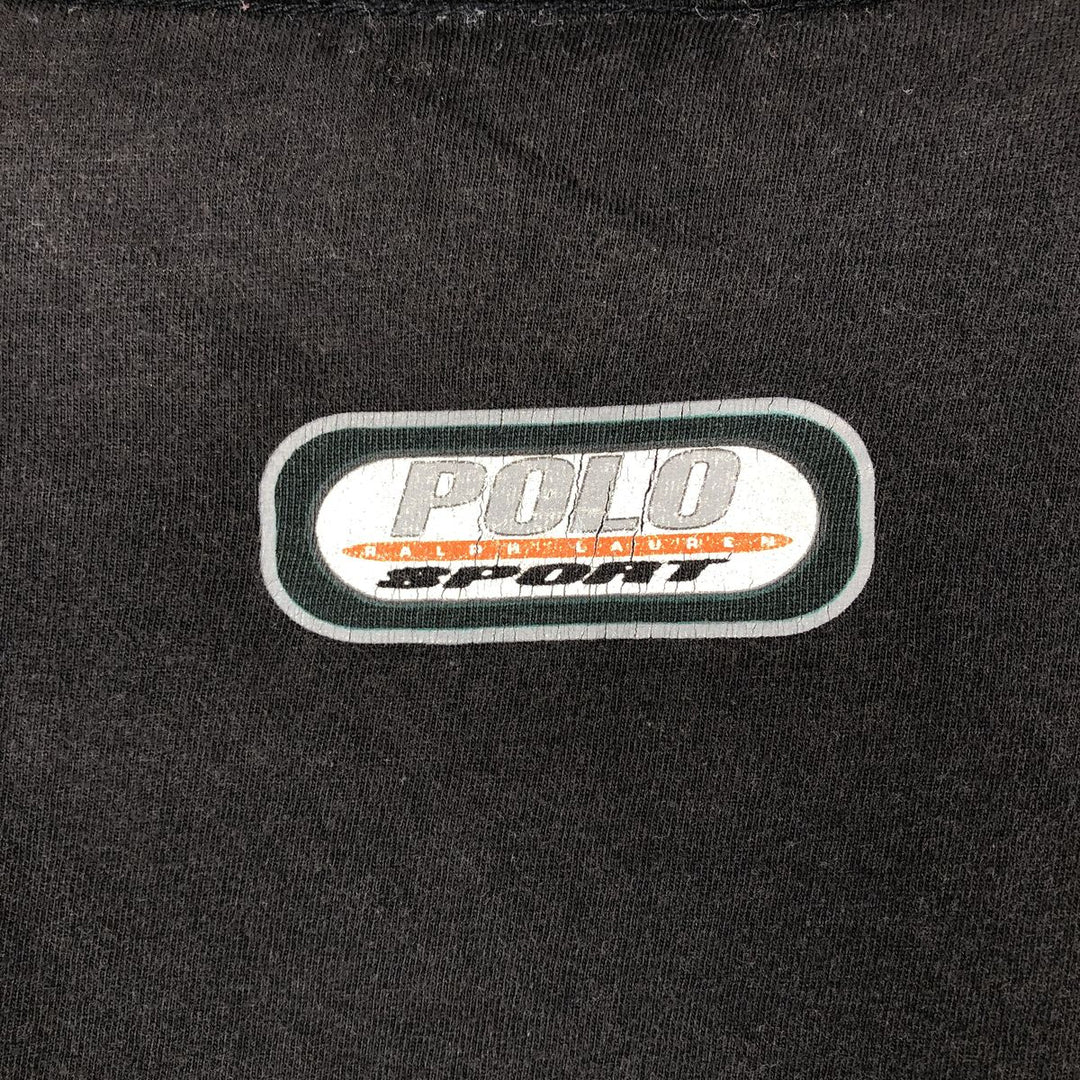 90'S Ralph Lauren POLO SPORT Short-Sleeve Printed T-Shirt, Men's Size M (approx.), Vintage cotton black type Vintage Second Hand