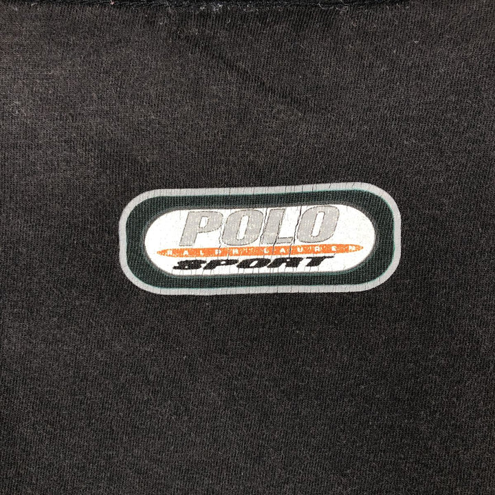 90'S Ralph Lauren POLO SPORT Short-Sleeve Printed T-Shirt, Men's Size M (approx.), Vintage cotton black type Vintage Second Hand
