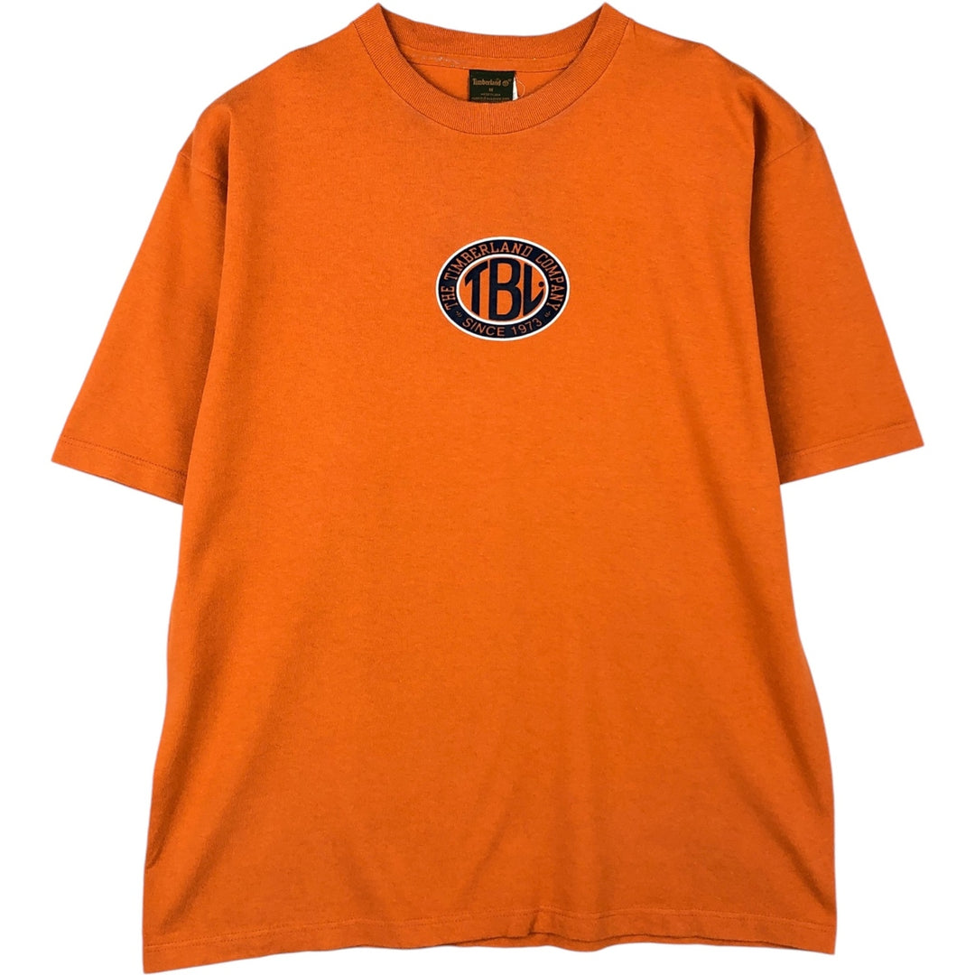 90'S Timberland Short-Sleeve Logo T-Shirt, Made in USA, Men's Size M (Equivalent), Vintage cotton orange type Vintage Second Hand