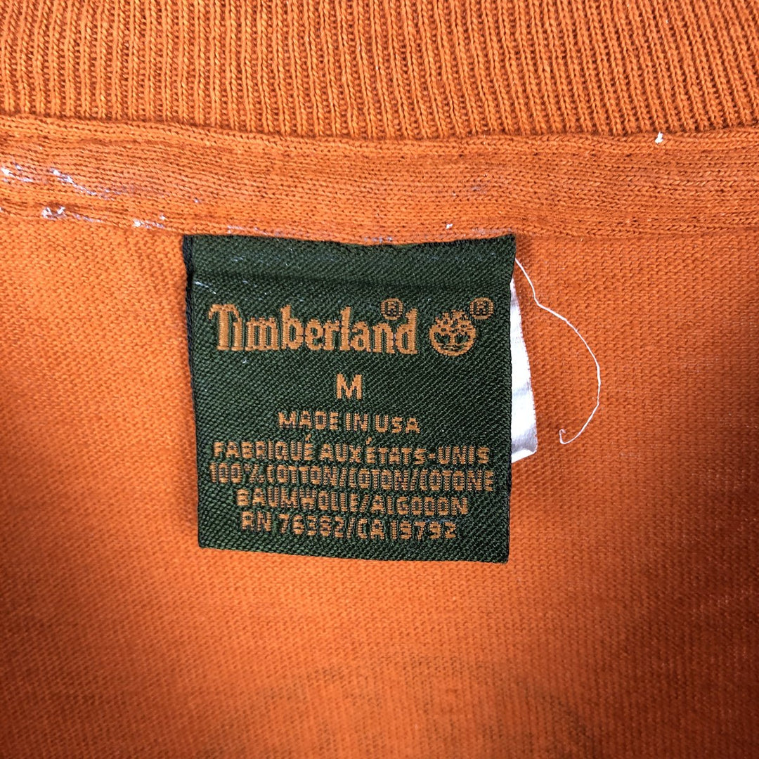 90'S Timberland Short-Sleeve Logo T-Shirt, Made in USA, Men's Size M (Equivalent), Vintage cotton orange type Vintage Second Hand