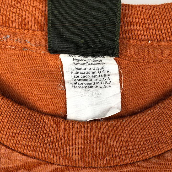 90'S Timberland Short-Sleeve Logo T-Shirt, Made in USA, Men's Size M (Equivalent), Vintage cotton orange type Vintage Second Hand