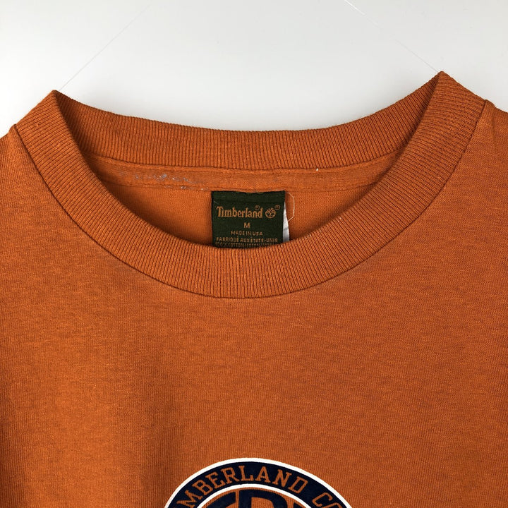 90'S Timberland Short-Sleeve Logo T-Shirt, Made in USA, Men's Size M (Equivalent), Vintage cotton orange type Vintage Second Hand