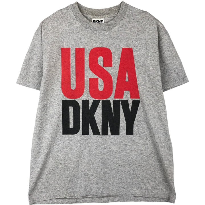 90'S Donna Karan New York DKNY JEANS Short Sleeve Logo T-Shirt, Made in USA, Men's XL, Vintage cotton gray type Vintage Second Hand