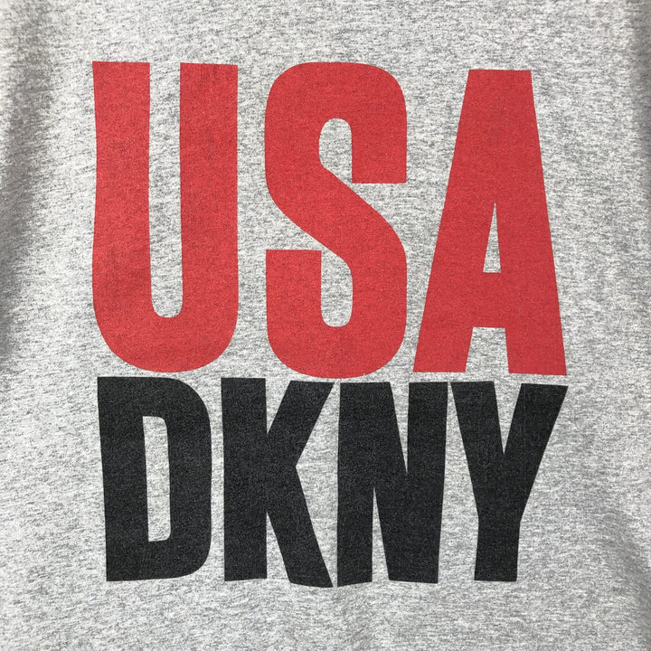 90'S Donna Karan New York DKNY JEANS Short Sleeve Logo T-Shirt, Made in USA, Men's XL, Vintage cotton gray type Vintage Second Hand