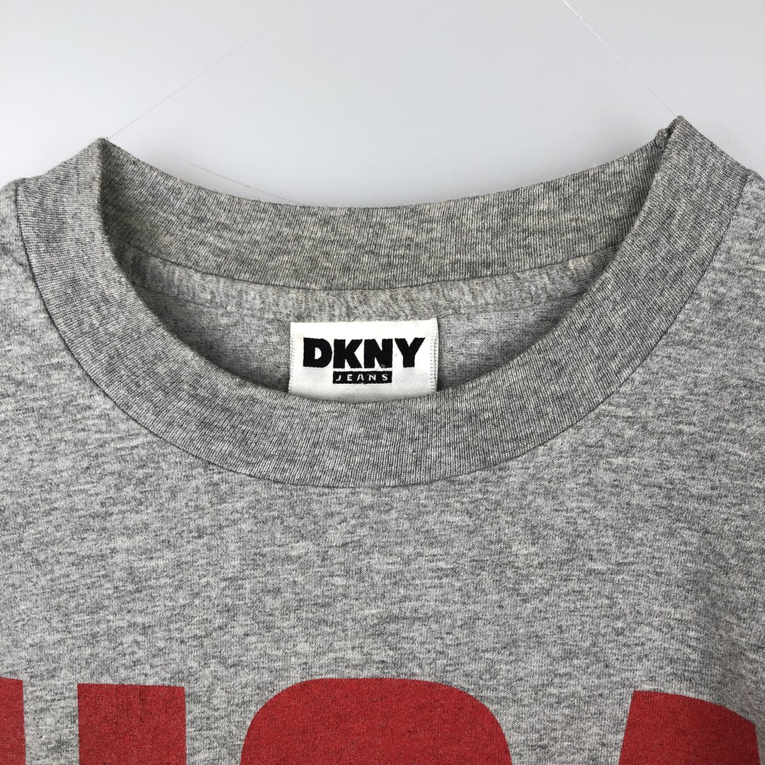 90'S Donna Karan New York DKNY JEANS Short Sleeve Logo T-Shirt, Made in USA, Men's XL, Vintage cotton gray type Vintage Second Hand