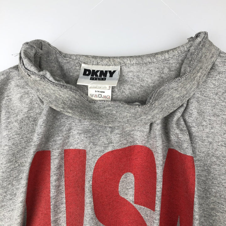 90'S Donna Karan New York DKNY JEANS Short Sleeve Logo T-Shirt, Made in USA, Men's XL, Vintage cotton gray type Vintage Second Hand