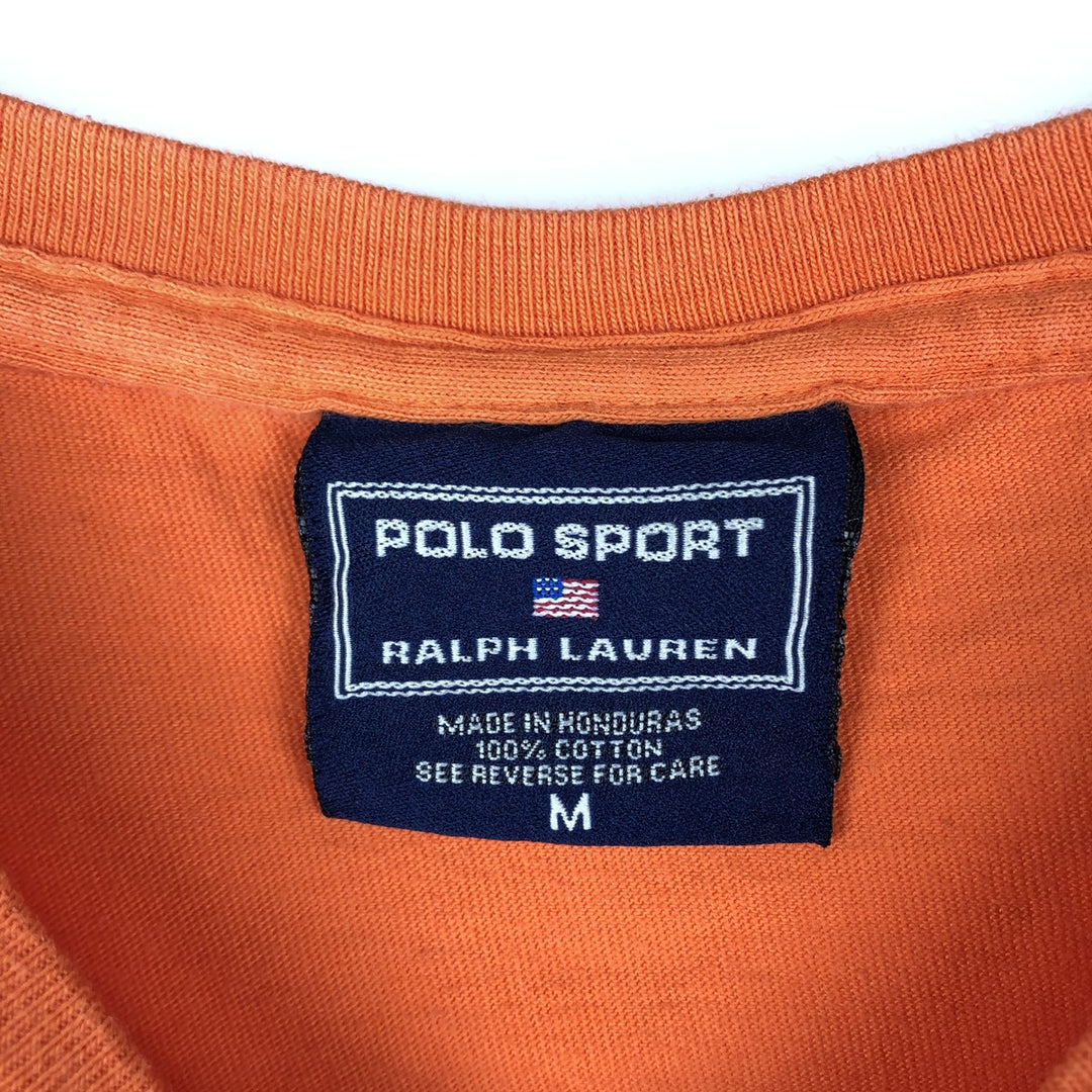 Ralph Lauren POLO SPORT Short-Sleeve Logo T-Shirt, Men's Size M (approx.) cotton orange type Vintage Second Hand