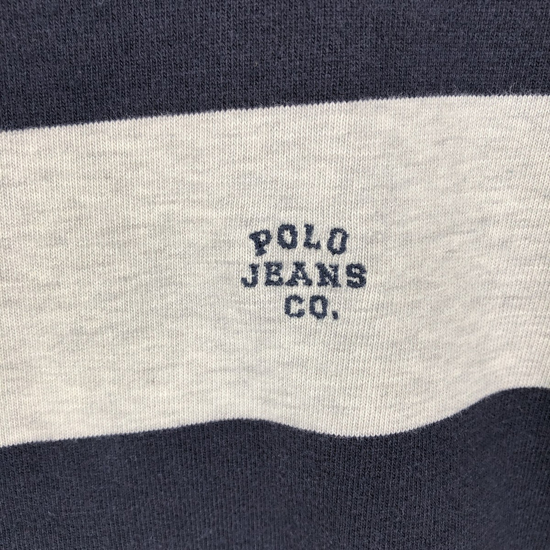 Ralph Lauren POLO JEANS COMPANY Short-Sleeve Striped T-Shirt, Men's Size L (approx.) cotton gray type Vintage Second Hand