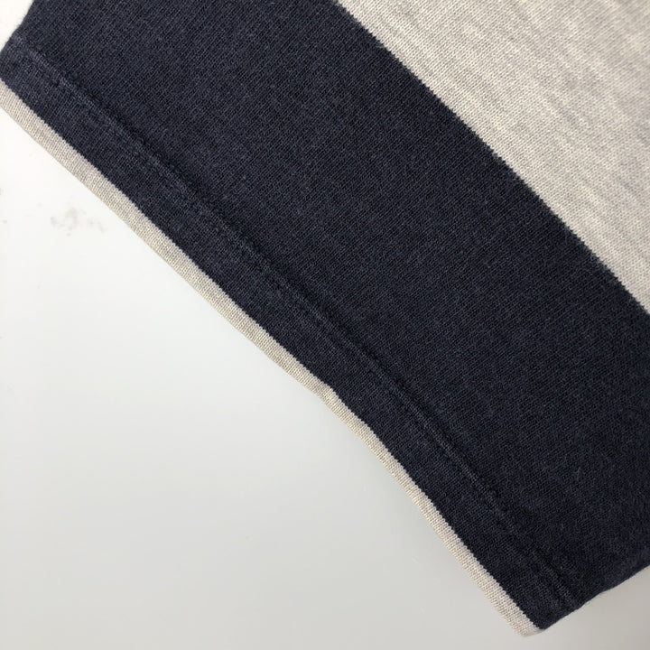 Ralph Lauren POLO JEANS COMPANY Short-Sleeve Striped T-Shirt, Men's Size L (approx.) cotton gray type Vintage Second Hand