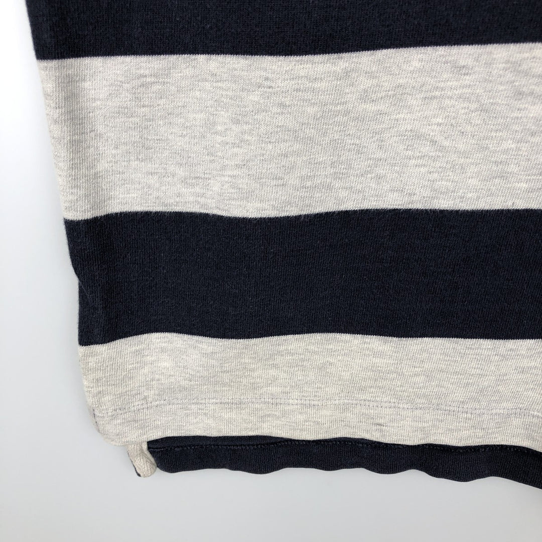 Ralph Lauren POLO JEANS COMPANY Short-Sleeve Striped T-Shirt, Men's Size L (approx.) cotton gray type Vintage Second Hand
