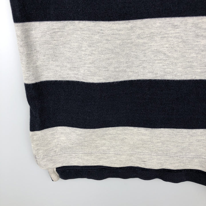 Ralph Lauren POLO JEANS COMPANY Short-Sleeve Striped T-Shirt, Men's Size L (approx.) cotton gray type Vintage Second Hand