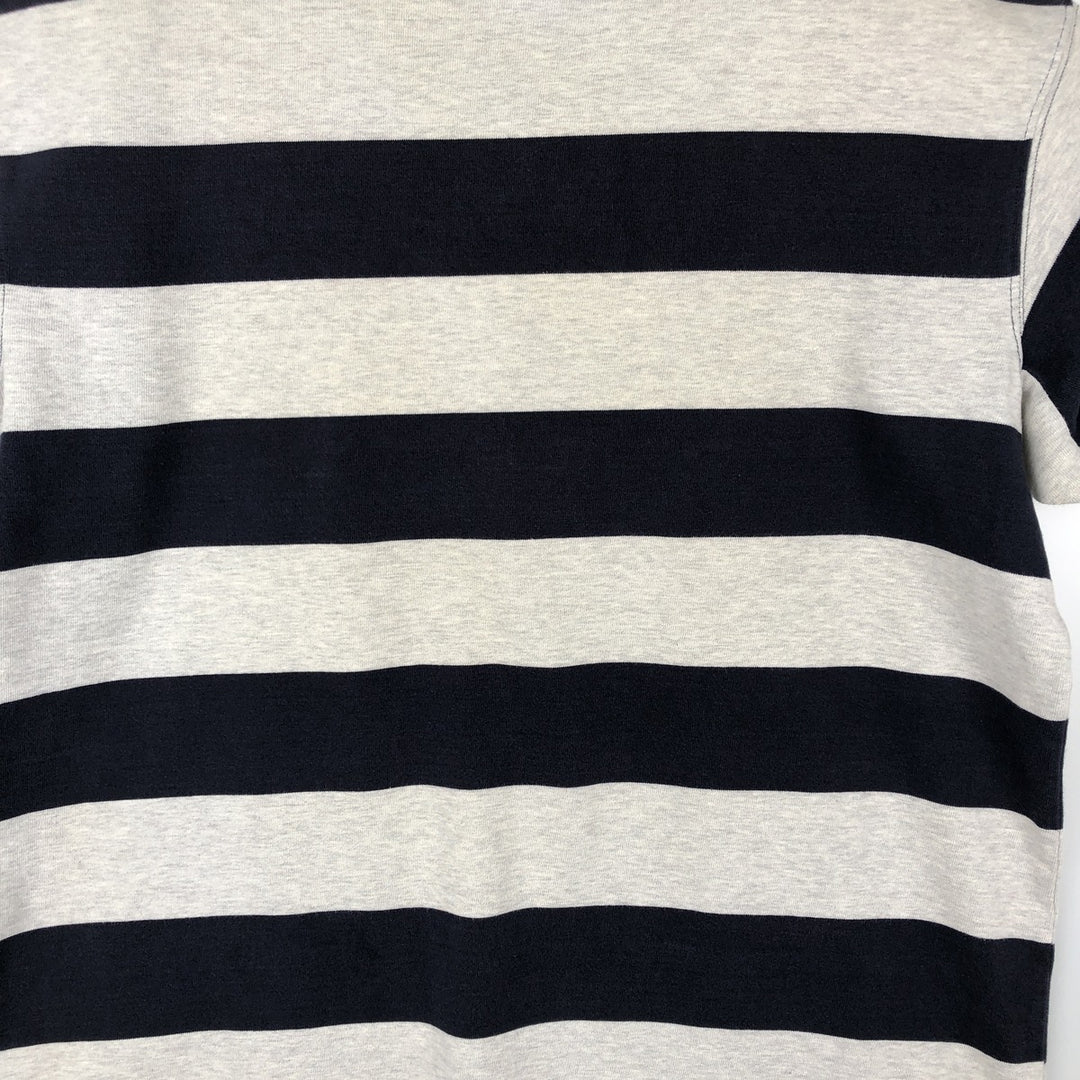 Ralph Lauren POLO JEANS COMPANY Short-Sleeve Striped T-Shirt, Men's Size L (approx.) cotton gray type Vintage Second Hand