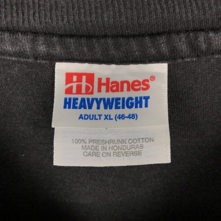 90'S Hanes Heavyweight Print T-Shirt, Men's XL equivalent, Vintage cotton black type Vintage Second Hand