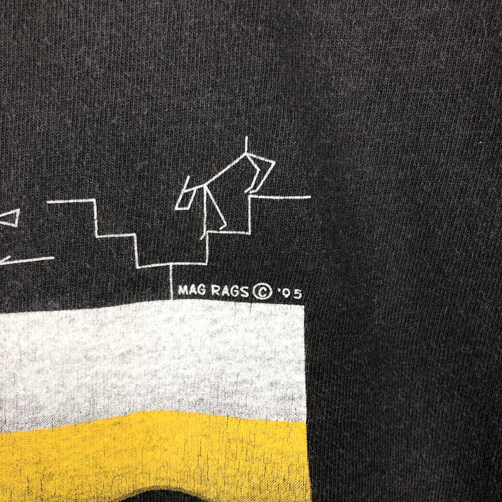 90'S Hanes Heavyweight Print T-Shirt, Men's XL equivalent, Vintage cotton black type Vintage Second Hand