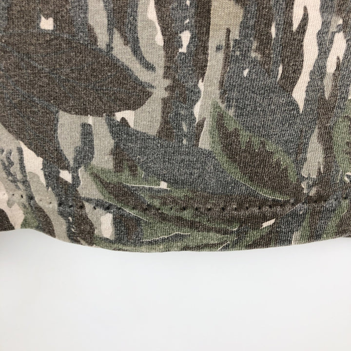 90'S LIBERTEE'S all-over print T-shirt, Made in USA, Men's XL equivalent, Vintage unclear Khaki type Vintage Second Hand