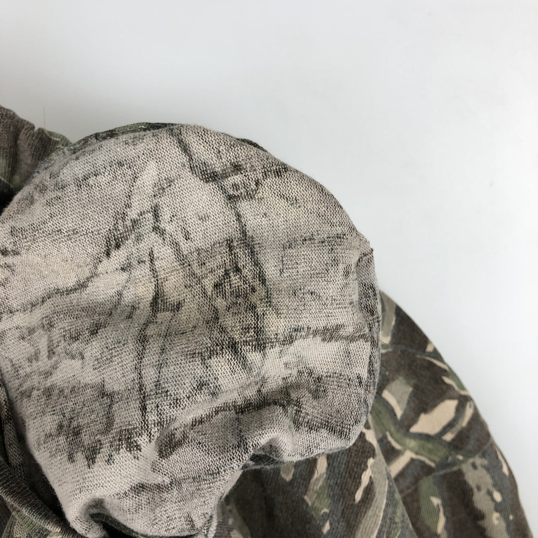 90'S LIBERTEE'S all-over print T-shirt, Made in USA, Men's XL equivalent, Vintage unclear Khaki type Vintage Second Hand