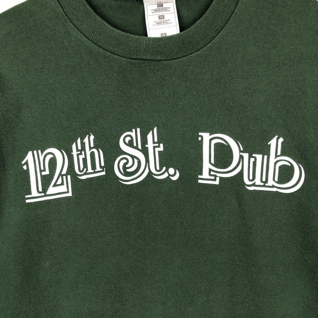 90'S Fruit of the Loom Heavy Cotton Printed T-Shirt Made in USA Men's XL Vintage cotton dark green Vintage Second Hand