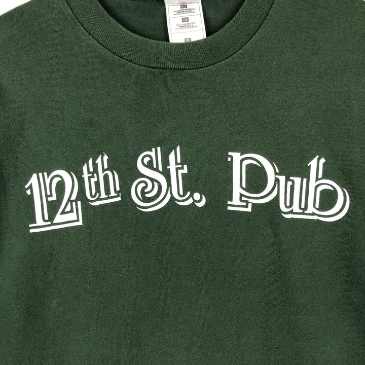 90'S Fruit of the Loom Heavy Cotton Printed T-Shirt Made in USA Men's XL Vintage cotton dark green Vintage Second Hand