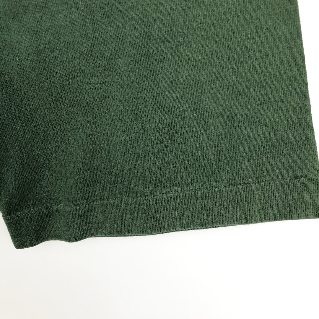 90'S Fruit of the Loom Heavy Cotton Printed T-Shirt Made in USA Men's XL Vintage cotton dark green Vintage Second Hand
