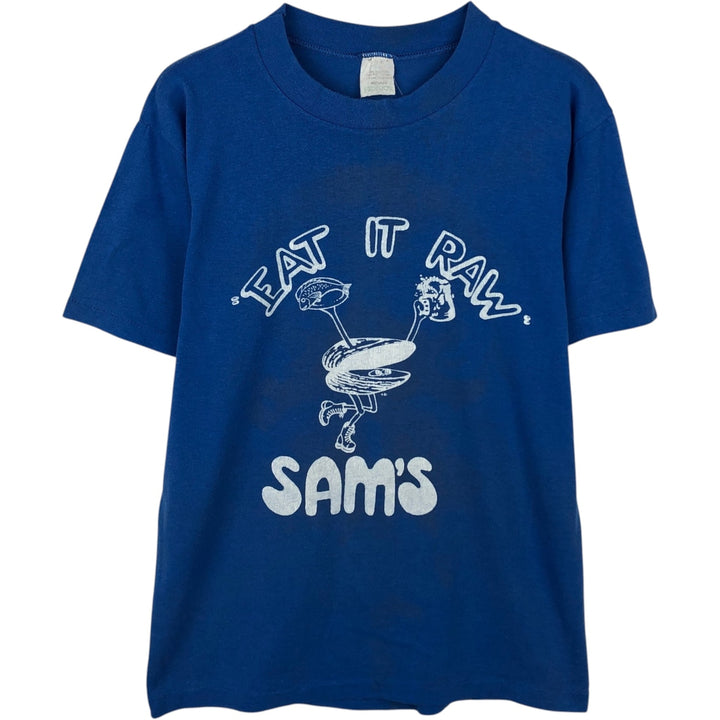 Printed T-shirt, Men's Size M (approx.), Vintage unclear blue type Vintage Second Hand
