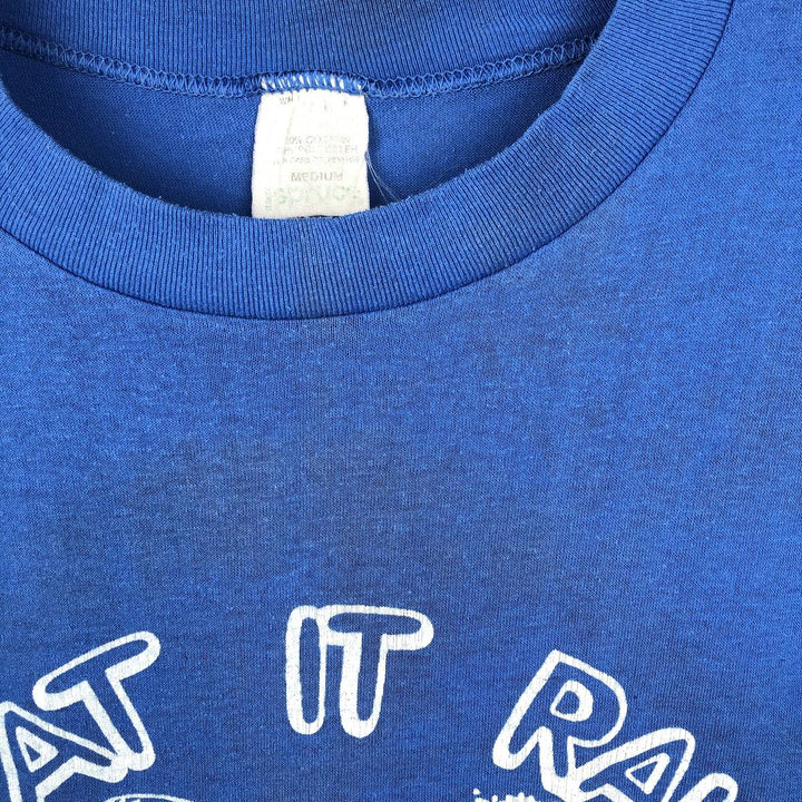 Printed T-shirt, Men's Size M (approx.), Vintage unclear blue type Vintage Second Hand
