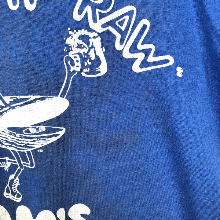 Printed T-shirt, Men's Size M (approx.), Vintage unclear blue type Vintage Second Hand