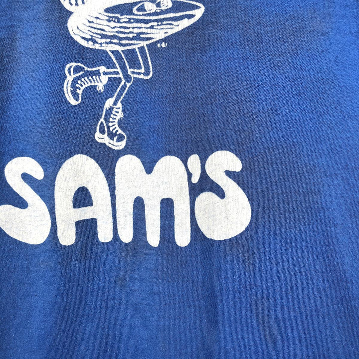 Printed T-shirt, Men's Size M (approx.), Vintage unclear blue type Vintage Second Hand