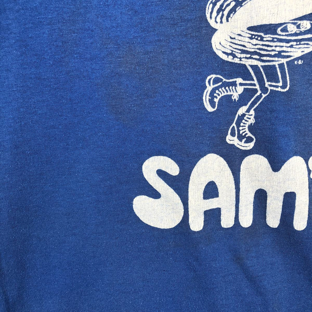 Printed T-shirt, Men's Size M (approx.), Vintage unclear blue type Vintage Second Hand
