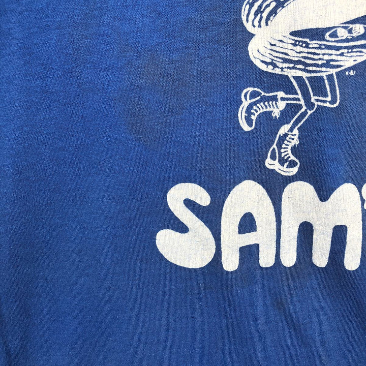 Printed T-shirt, Men's Size M (approx.), Vintage unclear blue type Vintage Second Hand