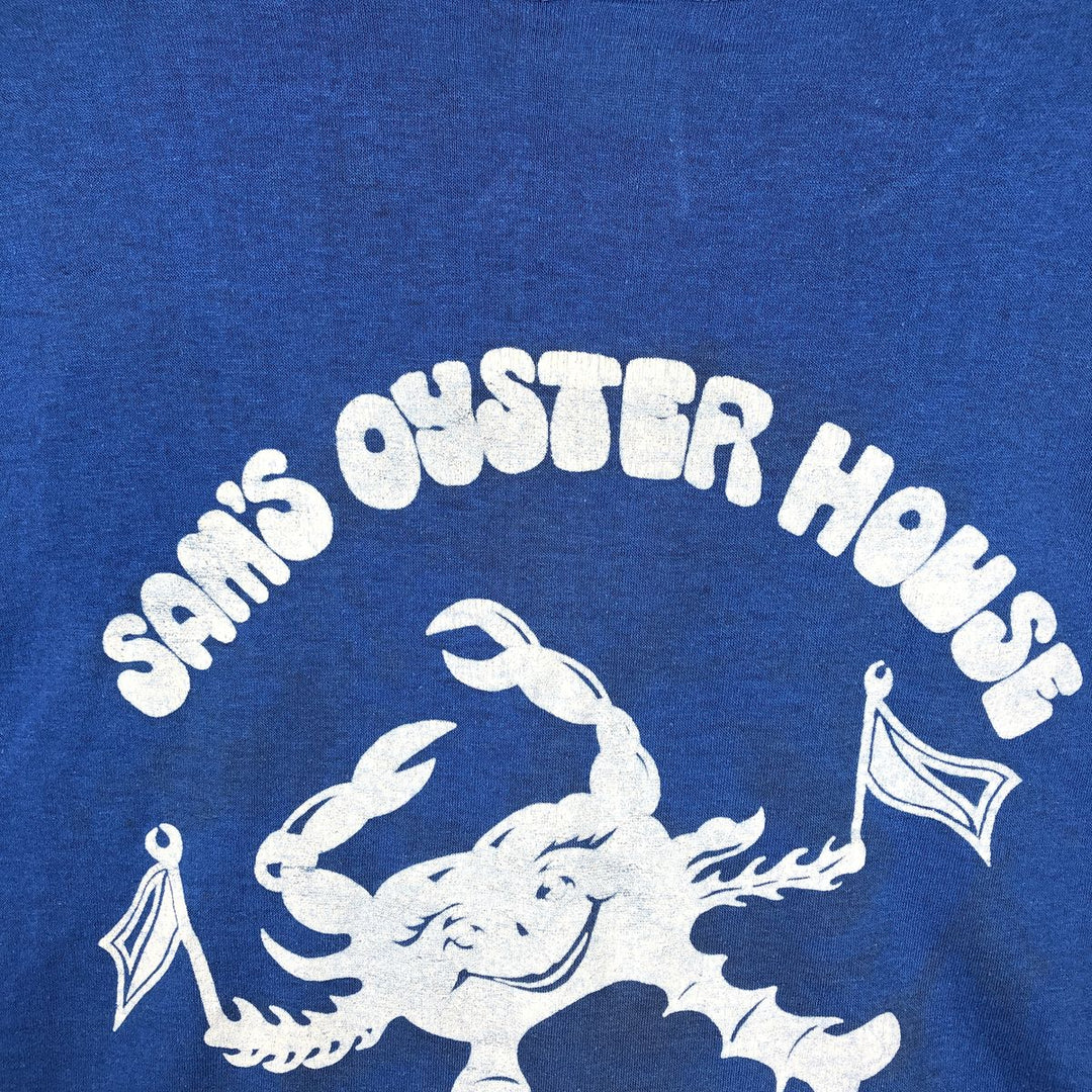 Printed T-shirt, Men's Size M (approx.), Vintage unclear blue type Vintage Second Hand