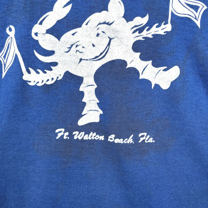 Printed T-shirt, Men's Size M (approx.), Vintage unclear blue type Vintage Second Hand