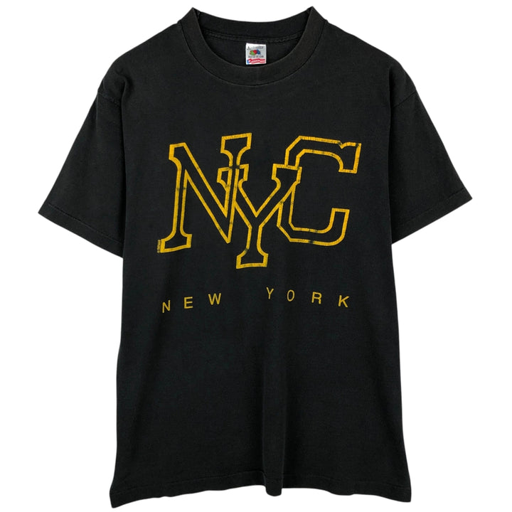 90'S Fruit of the Loom souvenir T-shirt, made in the USA, men's size L (approx.) cotton black type Vintage Second Hand