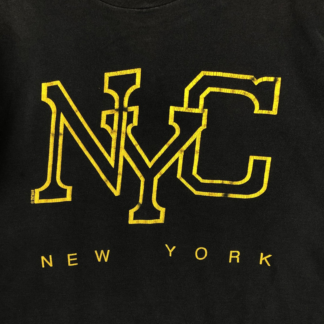 90'S Fruit of the Loom souvenir T-shirt, made in the USA, men's size L (approx.) cotton black type Vintage Second Hand