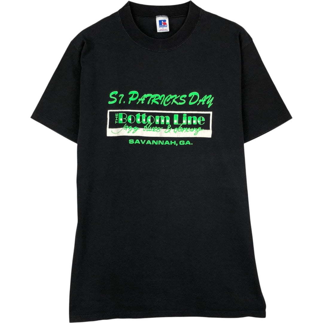 Russell Print T-Shirt, Made in USA, Men's Size L cotton black type Vintage Second Hand