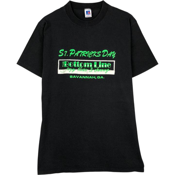 Russell Print T-Shirt, Made in USA, Men's Size L cotton black type Vintage Second Hand