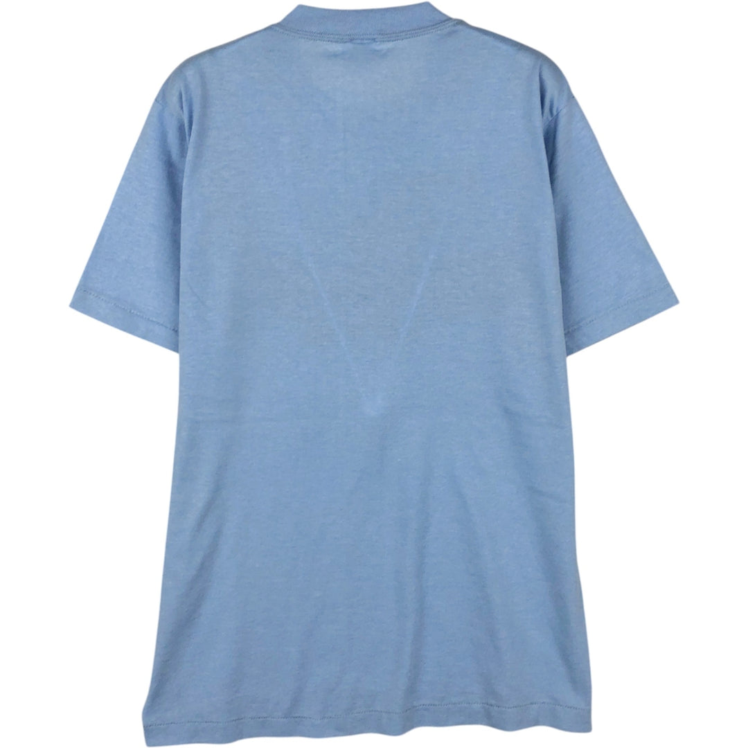 80'S Sportswear Print T-Shirt, Made in USA, Men's Size M (Equivalent), Vintage cotton Blue type light blue Vintage Second Hand