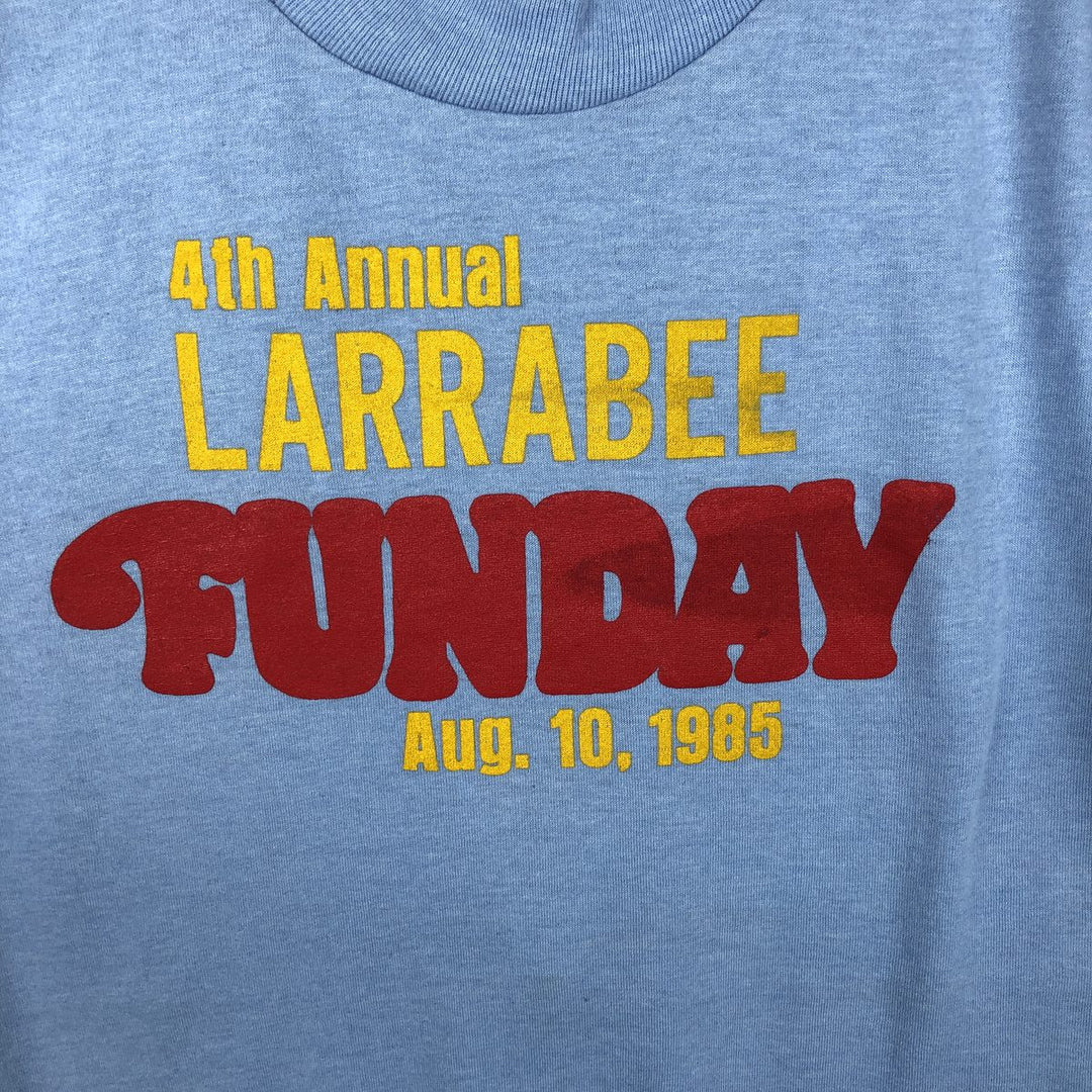 80'S Sportswear Print T-Shirt, Made in USA, Men's Size M (Equivalent), Vintage cotton Blue type light blue Vintage Second Hand