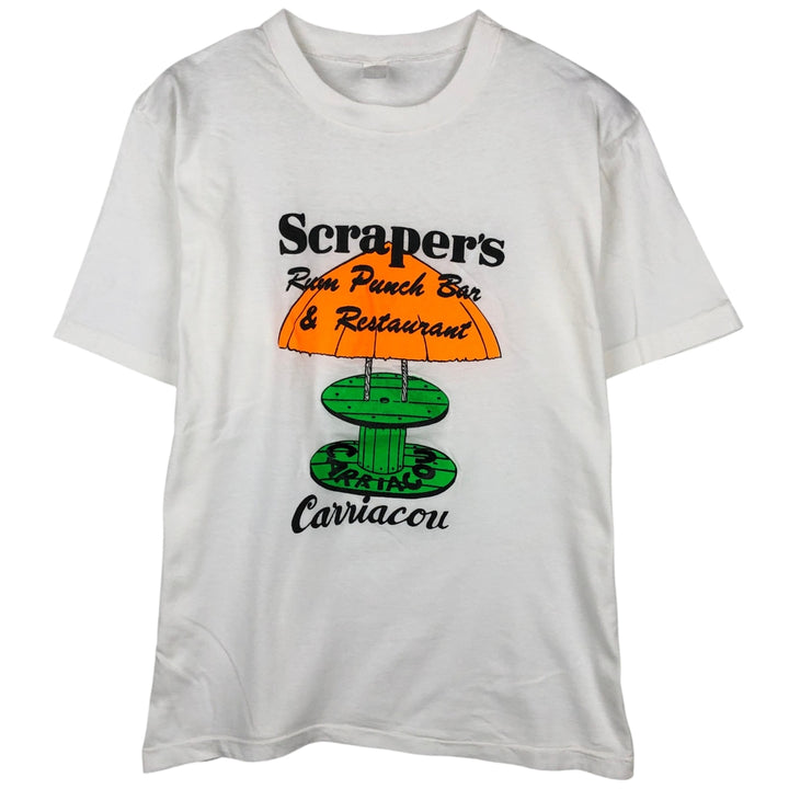 Printed T-shirt, men's size XL unclear white type Vintage Second Hand