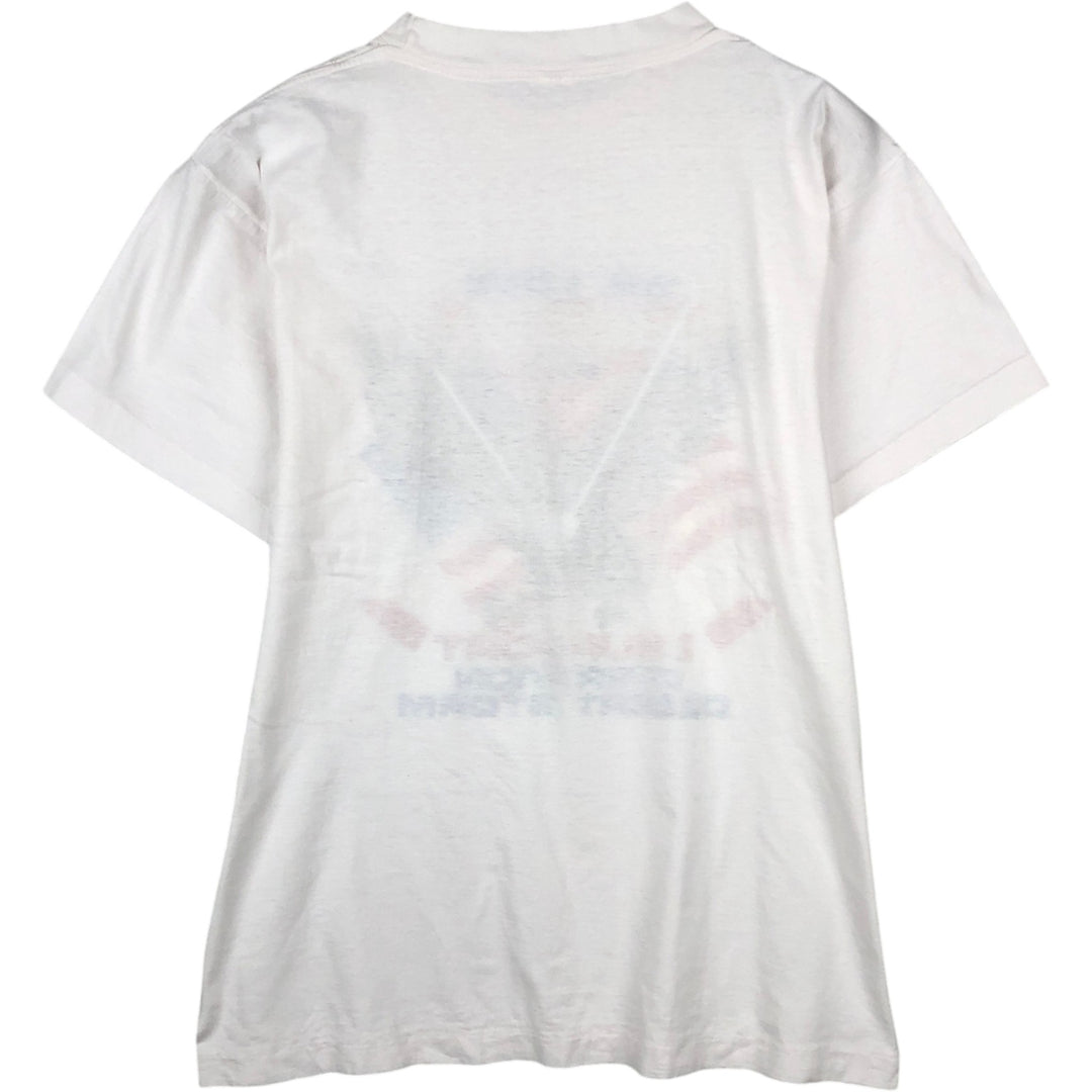 Eagle Pattern Stars and Stripes Print T-Shirt, Men's XL (approx.) cotton white type Vintage Second Hand